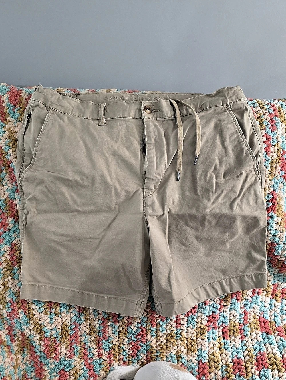 American Eagle AE 7" Flex Lived-In Trekker Short Beige Waist 33